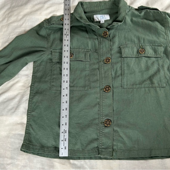 Time and Tru Women’s Sz S linen/viscose boxy military epaulet light jacket - Picture 7 of 8